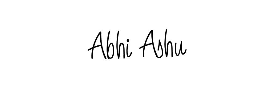 You should practise on your own different ways (Angelique-Rose-font-FFP) to write your name (Abhi Ashu) in signature. don't let someone else do it for you. Abhi Ashu signature style 5 images and pictures png