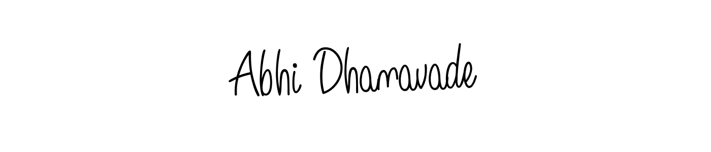 Use a signature maker to create a handwritten signature online. With this signature software, you can design (Angelique-Rose-font-FFP) your own signature for name Abhi Dhanavade. Abhi Dhanavade signature style 5 images and pictures png