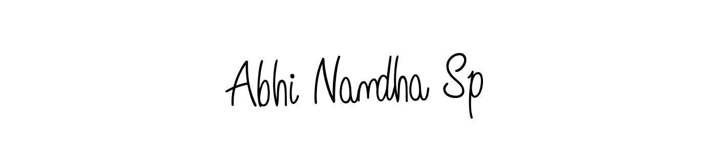 You can use this online signature creator to create a handwritten signature for the name Abhi Nandha Sp. This is the best online autograph maker. Abhi Nandha Sp signature style 5 images and pictures png