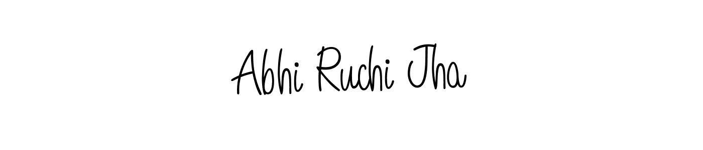 Use a signature maker to create a handwritten signature online. With this signature software, you can design (Angelique-Rose-font-FFP) your own signature for name Abhi Ruchi Jha. Abhi Ruchi Jha signature style 5 images and pictures png