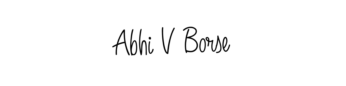 How to make Abhi V Borse name signature. Use Angelique-Rose-font-FFP style for creating short signs online. This is the latest handwritten sign. Abhi V Borse signature style 5 images and pictures png