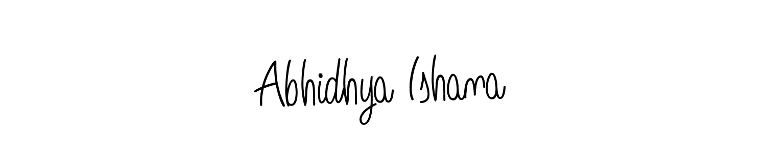 You should practise on your own different ways (Angelique-Rose-font-FFP) to write your name (Abhidhya Ishana) in signature. don't let someone else do it for you. Abhidhya Ishana signature style 5 images and pictures png