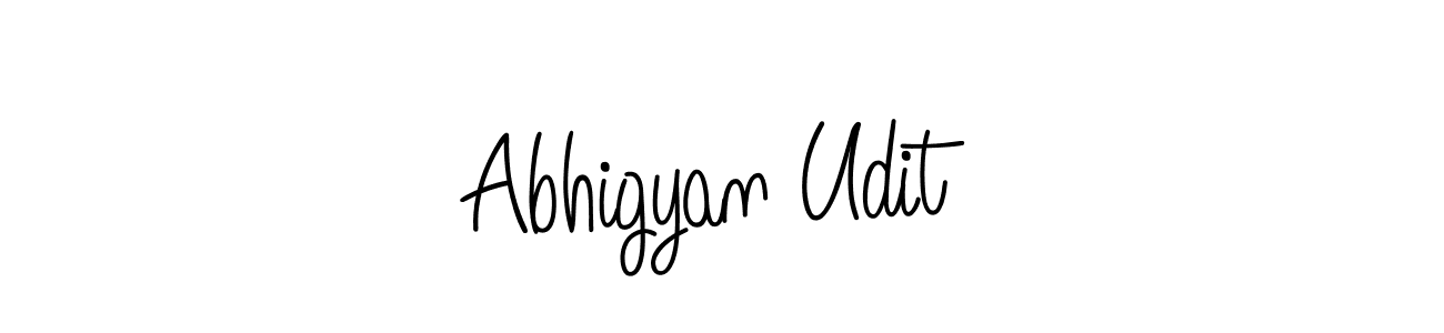 Use a signature maker to create a handwritten signature online. With this signature software, you can design (Angelique-Rose-font-FFP) your own signature for name Abhigyan Udit. Abhigyan Udit signature style 5 images and pictures png