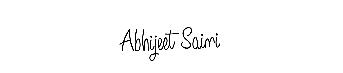 The best way (Angelique-Rose-font-FFP) to make a short signature is to pick only two or three words in your name. The name Abhijeet Saini include a total of six letters. For converting this name. Abhijeet Saini signature style 5 images and pictures png