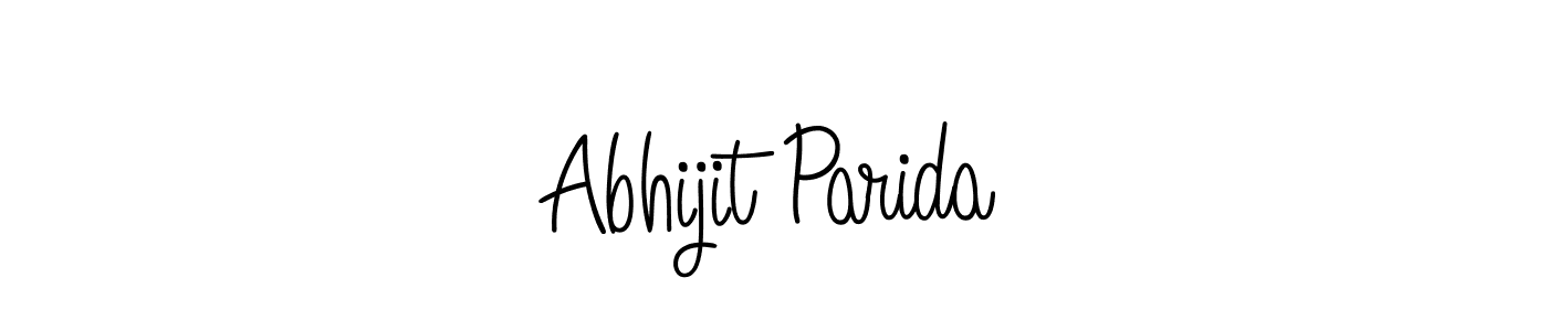 Use a signature maker to create a handwritten signature online. With this signature software, you can design (Angelique-Rose-font-FFP) your own signature for name Abhijit Parida. Abhijit Parida signature style 5 images and pictures png