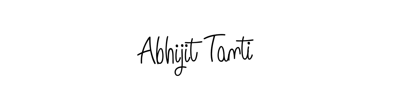 The best way (Angelique-Rose-font-FFP) to make a short signature is to pick only two or three words in your name. The name Abhijit Tanti include a total of six letters. For converting this name. Abhijit Tanti signature style 5 images and pictures png