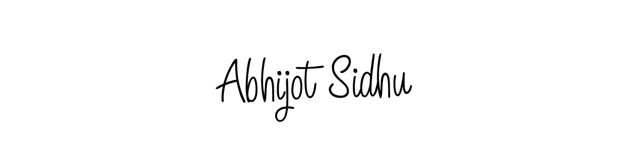 You should practise on your own different ways (Angelique-Rose-font-FFP) to write your name (Abhijot Sidhu) in signature. don't let someone else do it for you. Abhijot Sidhu signature style 5 images and pictures png
