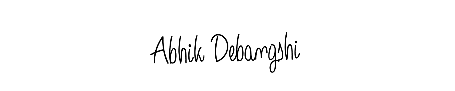 The best way (Angelique-Rose-font-FFP) to make a short signature is to pick only two or three words in your name. The name Abhik Debangshi include a total of six letters. For converting this name. Abhik Debangshi signature style 5 images and pictures png