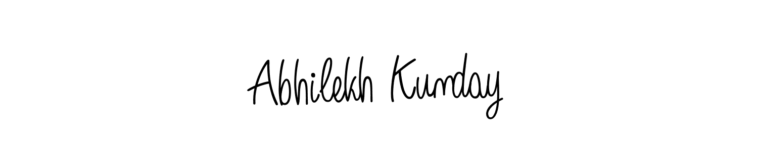 You should practise on your own different ways (Angelique-Rose-font-FFP) to write your name (Abhilekh Kunday) in signature. don't let someone else do it for you. Abhilekh Kunday signature style 5 images and pictures png