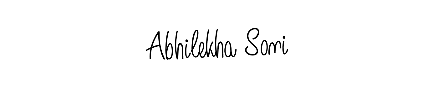 The best way (Angelique-Rose-font-FFP) to make a short signature is to pick only two or three words in your name. The name Abhilekha Soni include a total of six letters. For converting this name. Abhilekha Soni signature style 5 images and pictures png