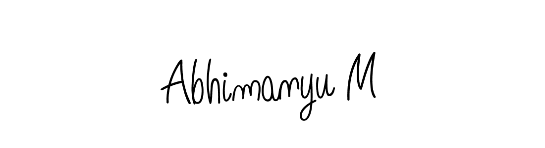 How to make Abhimanyu M name signature. Use Angelique-Rose-font-FFP style for creating short signs online. This is the latest handwritten sign. Abhimanyu M signature style 5 images and pictures png