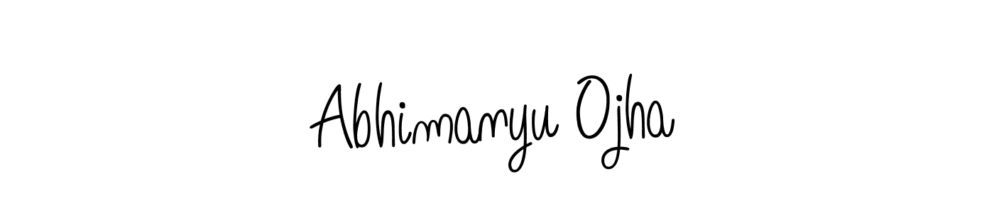 Abhimanyu Ojha stylish signature style. Best Handwritten Sign (Angelique-Rose-font-FFP) for my name. Handwritten Signature Collection Ideas for my name Abhimanyu Ojha. Abhimanyu Ojha signature style 5 images and pictures png