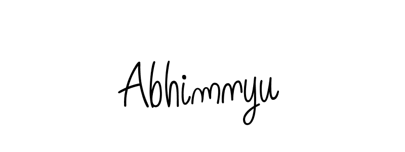 How to make Abhimnyu name signature. Use Angelique-Rose-font-FFP style for creating short signs online. This is the latest handwritten sign. Abhimnyu signature style 5 images and pictures png