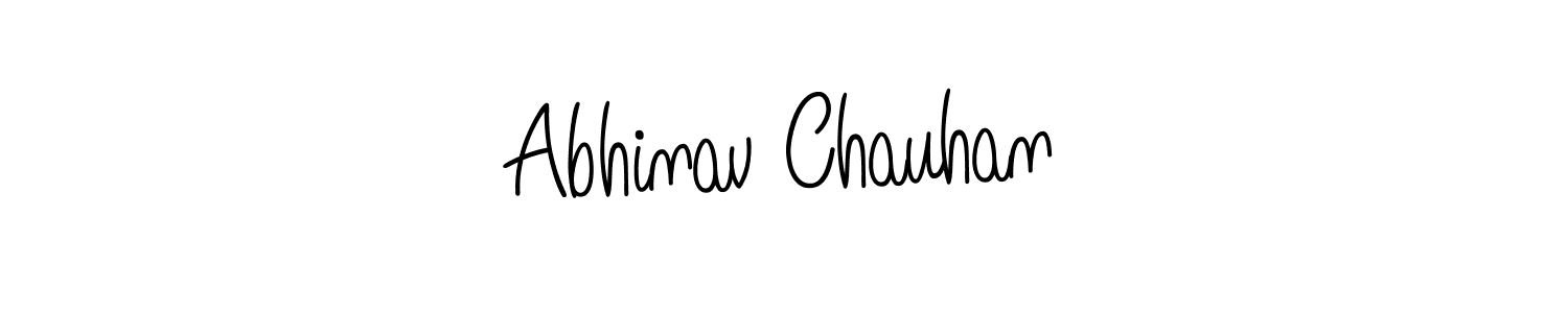 The best way (Angelique-Rose-font-FFP) to make a short signature is to pick only two or three words in your name. The name Abhinav Chauhan include a total of six letters. For converting this name. Abhinav Chauhan signature style 5 images and pictures png