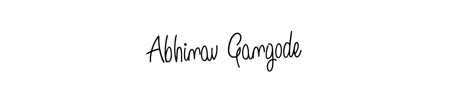 Design your own signature with our free online signature maker. With this signature software, you can create a handwritten (Angelique-Rose-font-FFP) signature for name Abhinav Gangode. Abhinav Gangode signature style 5 images and pictures png