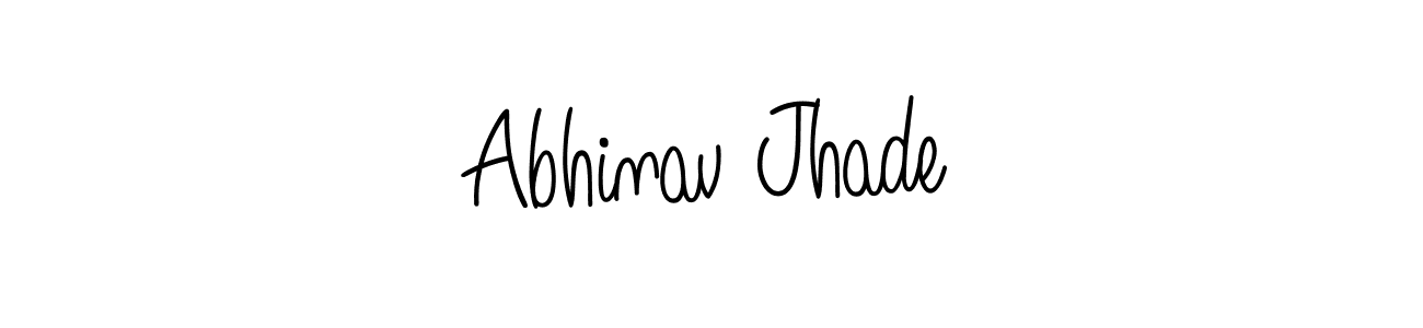 The best way (Angelique-Rose-font-FFP) to make a short signature is to pick only two or three words in your name. The name Abhinav Jhade include a total of six letters. For converting this name. Abhinav Jhade signature style 5 images and pictures png