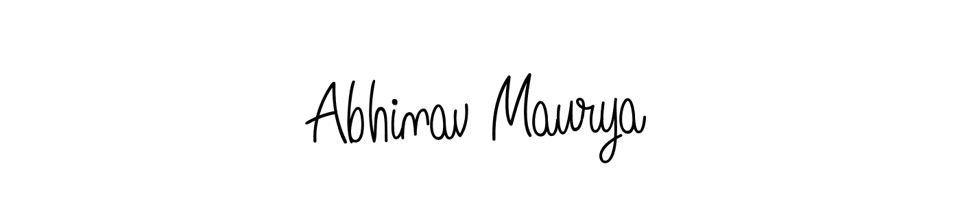 Use a signature maker to create a handwritten signature online. With this signature software, you can design (Angelique-Rose-font-FFP) your own signature for name Abhinav Maurya. Abhinav Maurya signature style 5 images and pictures png