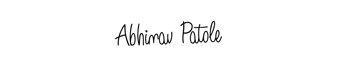 The best way (Angelique-Rose-font-FFP) to make a short signature is to pick only two or three words in your name. The name Abhinav Patole include a total of six letters. For converting this name. Abhinav Patole signature style 5 images and pictures png