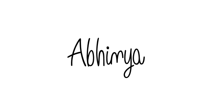 Make a beautiful signature design for name Abhinya. With this signature (Angelique-Rose-font-FFP) style, you can create a handwritten signature for free. Abhinya signature style 5 images and pictures png