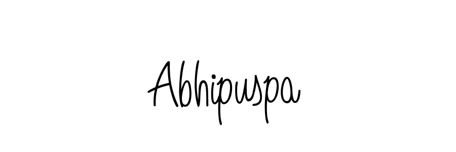 How to make Abhipuspa name signature. Use Angelique-Rose-font-FFP style for creating short signs online. This is the latest handwritten sign. Abhipuspa signature style 5 images and pictures png