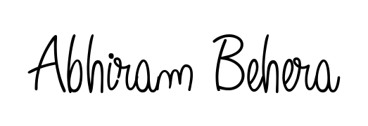 The Angelique-Rose-font-FFP typeface gives name Abhiram Behera a refined look. Suitable for certificates, diplomas, and official verification. Abhiram Behera signature style 5 images and pictures png