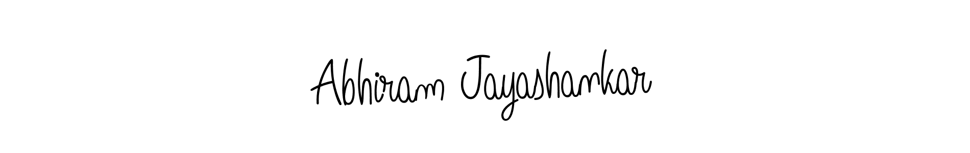 The best way (Angelique-Rose-font-FFP) to make a short signature is to pick only two or three words in your name. The name Abhiram Jayashankar include a total of six letters. For converting this name. Abhiram Jayashankar signature style 5 images and pictures png