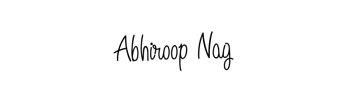 The best way (Angelique-Rose-font-FFP) to make a short signature is to pick only two or three words in your name. The name Abhiroop Nag include a total of six letters. For converting this name. Abhiroop Nag signature style 5 images and pictures png