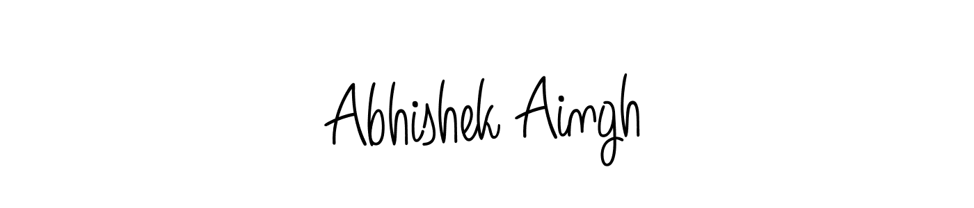 Use a signature maker to create a handwritten signature online. With this signature software, you can design (Angelique-Rose-font-FFP) your own signature for name Abhishek Aingh. Abhishek Aingh signature style 5 images and pictures png