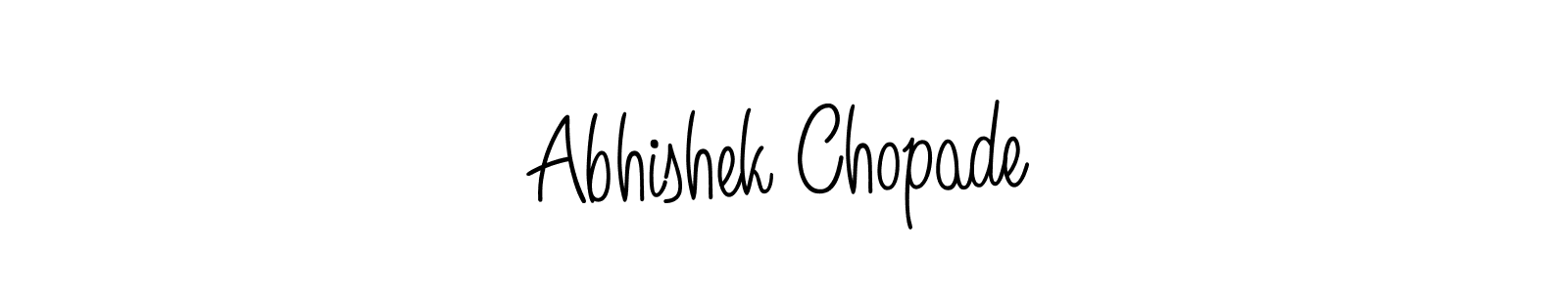 The best way (Angelique-Rose-font-FFP) to make a short signature is to pick only two or three words in your name. The name Abhishek Chopade include a total of six letters. For converting this name. Abhishek Chopade signature style 5 images and pictures png