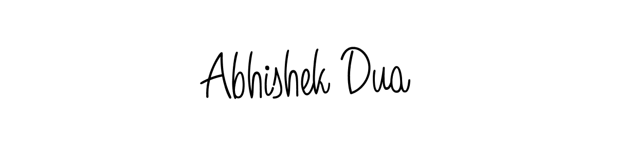 The best way (Angelique-Rose-font-FFP) to make a short signature is to pick only two or three words in your name. The name Abhishek Dua include a total of six letters. For converting this name. Abhishek Dua signature style 5 images and pictures png