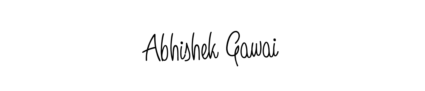 Use a signature maker to create a handwritten signature online. With this signature software, you can design (Angelique-Rose-font-FFP) your own signature for name Abhishek Gawai. Abhishek Gawai signature style 5 images and pictures png