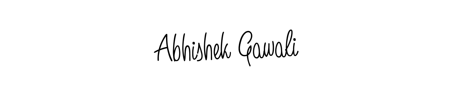 You should practise on your own different ways (Angelique-Rose-font-FFP) to write your name (Abhishek Gawali) in signature. don't let someone else do it for you. Abhishek Gawali signature style 5 images and pictures png