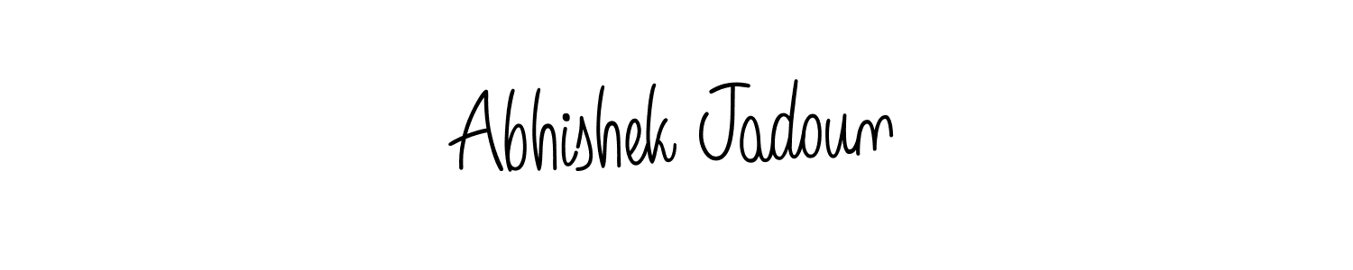 How to make Abhishek Jadoun name signature. Use Angelique-Rose-font-FFP style for creating short signs online. This is the latest handwritten sign. Abhishek Jadoun signature style 5 images and pictures png