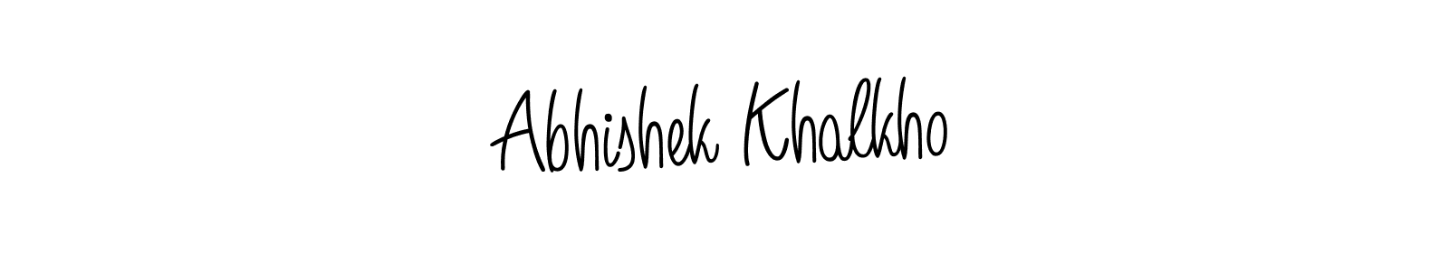 You should practise on your own different ways (Angelique-Rose-font-FFP) to write your name (Abhishek Khalkho) in signature. don't let someone else do it for you. Abhishek Khalkho signature style 5 images and pictures png