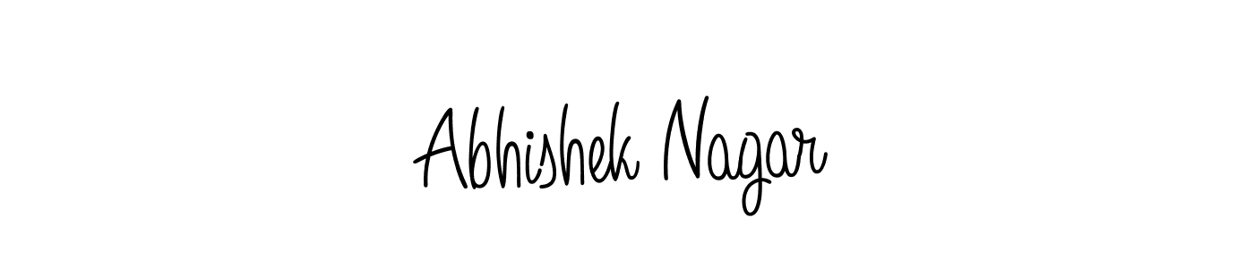 The best way (Angelique-Rose-font-FFP) to make a short signature is to pick only two or three words in your name. The name Abhishek Nagar include a total of six letters. For converting this name. Abhishek Nagar signature style 5 images and pictures png