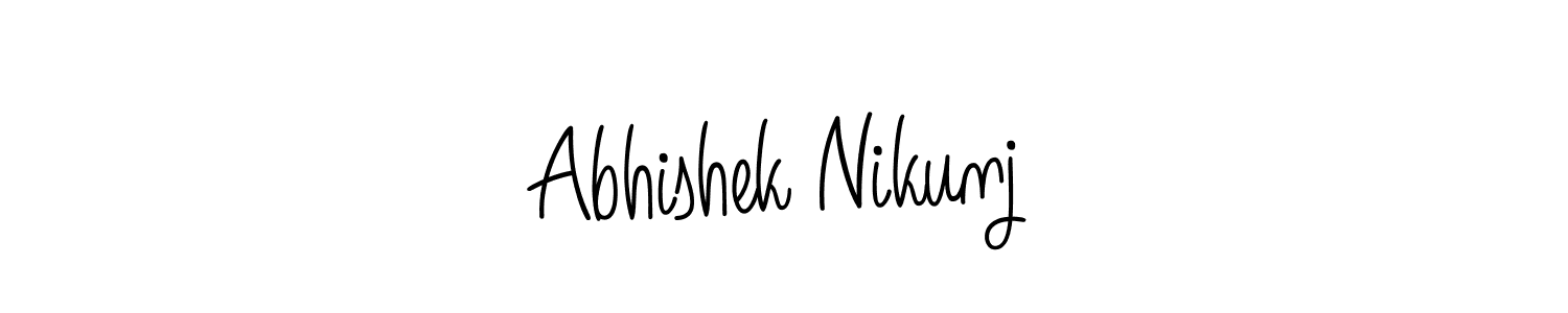 Use a signature maker to create a handwritten signature online. With this signature software, you can design (Angelique-Rose-font-FFP) your own signature for name Abhishek Nikunj. Abhishek Nikunj signature style 5 images and pictures png