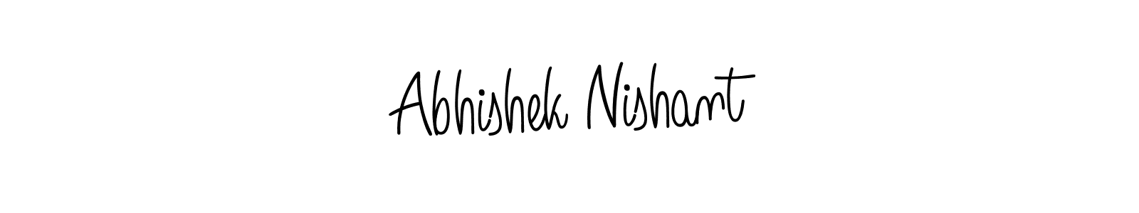 The best way (Angelique-Rose-font-FFP) to make a short signature is to pick only two or three words in your name. The name Abhishek Nishant include a total of six letters. For converting this name. Abhishek Nishant signature style 5 images and pictures png