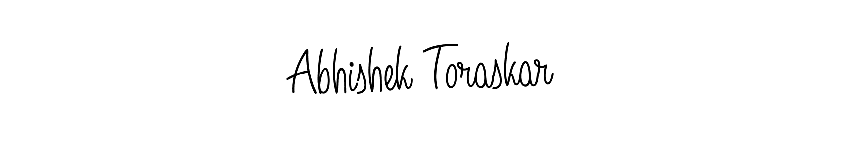 The best way (Angelique-Rose-font-FFP) to make a short signature is to pick only two or three words in your name. The name Abhishek Toraskar include a total of six letters. For converting this name. Abhishek Toraskar signature style 5 images and pictures png