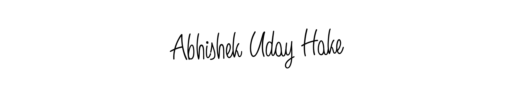 The best way (Angelique-Rose-font-FFP) to make a short signature is to pick only two or three words in your name. The name Abhishek Uday Hake include a total of six letters. For converting this name. Abhishek Uday Hake signature style 5 images and pictures png
