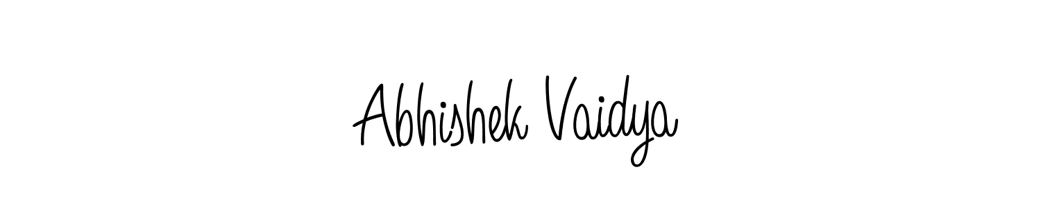 The best way (Angelique-Rose-font-FFP) to make a short signature is to pick only two or three words in your name. The name Abhishek Vaidya include a total of six letters. For converting this name. Abhishek Vaidya signature style 5 images and pictures png