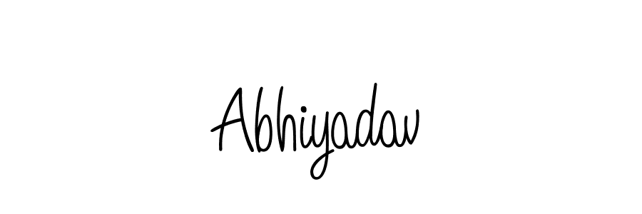 Use a signature maker to create a handwritten signature online. With this signature software, you can design (Angelique-Rose-font-FFP) your own signature for name Abhiyadav. Abhiyadav signature style 5 images and pictures png