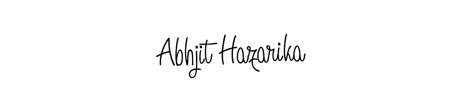 The best way (Angelique-Rose-font-FFP) to make a short signature is to pick only two or three words in your name. The name Abhjit Hazarika include a total of six letters. For converting this name. Abhjit Hazarika signature style 5 images and pictures png