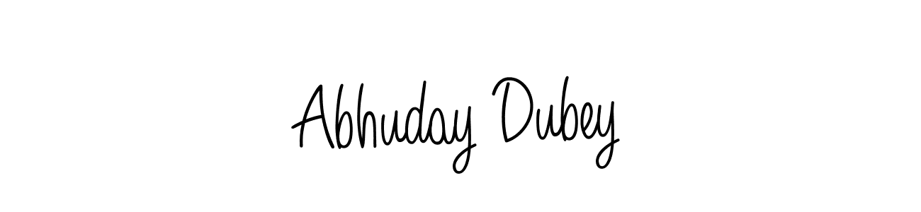 Use a signature maker to create a handwritten signature online. With this signature software, you can design (Angelique-Rose-font-FFP) your own signature for name Abhuday Dubey. Abhuday Dubey signature style 5 images and pictures png