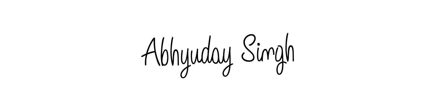 You should practise on your own different ways (Angelique-Rose-font-FFP) to write your name (Abhyuday Singh) in signature. don't let someone else do it for you. Abhyuday Singh signature style 5 images and pictures png