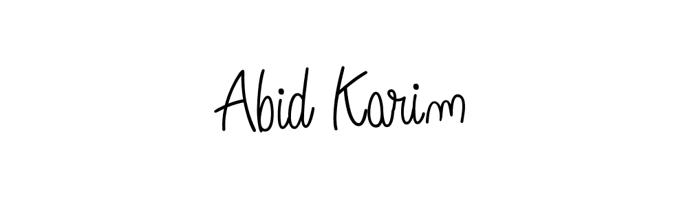 You should practise on your own different ways (Angelique-Rose-font-FFP) to write your name (Abid Karim) in signature. don't let someone else do it for you. Abid Karim signature style 5 images and pictures png