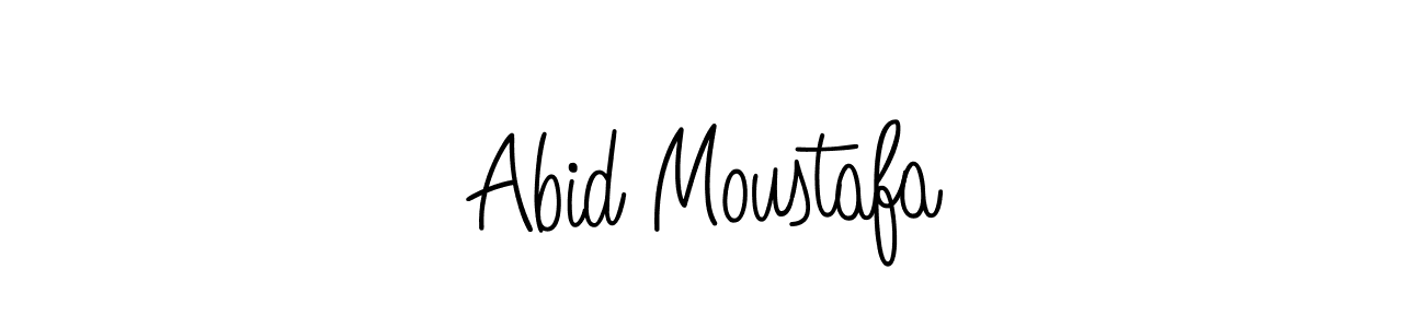 How to make Abid Moustafa name signature. Use Angelique-Rose-font-FFP style for creating short signs online. This is the latest handwritten sign. Abid Moustafa signature style 5 images and pictures png