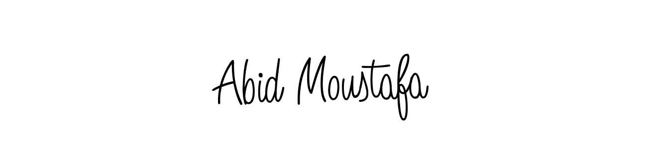 How to make Abid Moustafa name signature. Use Angelique-Rose-font-FFP style for creating short signs online. This is the latest handwritten sign. Abid Moustafa signature style 5 images and pictures png