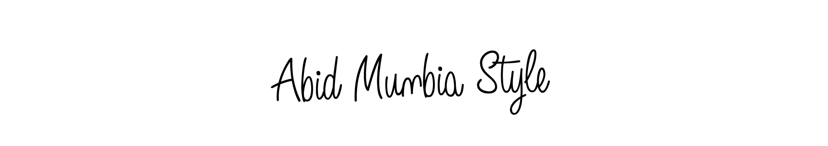 Use a signature maker to create a handwritten signature online. With this signature software, you can design (Angelique-Rose-font-FFP) your own signature for name Abid Munbia Style. Abid Munbia Style signature style 5 images and pictures png