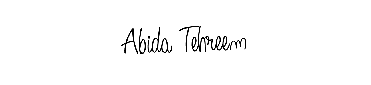 Use a signature maker to create a handwritten signature online. With this signature software, you can design (Angelique-Rose-font-FFP) your own signature for name Abida Tehreem. Abida Tehreem signature style 5 images and pictures png