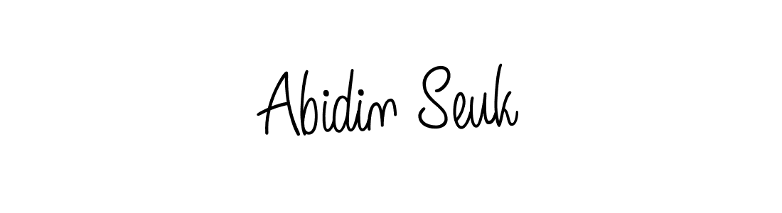 Make a beautiful signature design for name Abidin Seuk. With this signature (Angelique-Rose-font-FFP) style, you can create a handwritten signature for free. Abidin Seuk signature style 5 images and pictures png